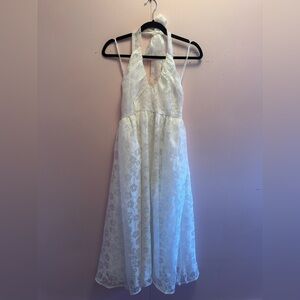 White Lace Halter Dress - NWT. Purchased for wedding reception.